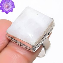 Natural Rainbow Moonstone 925 Silver Cluster Ring Size  For Women - £5.99 GBP