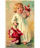 James Pyles Pearline Victorian Trade Card Girl Doll &amp; Jack in the Box M10 - $24.70