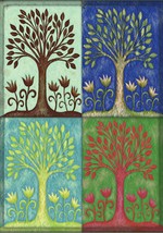 Four Seasons Garden Art Flag, 12.5&quot; x 18&quot; Colorful Tree Displaying the Seasons - £6.31 GBP