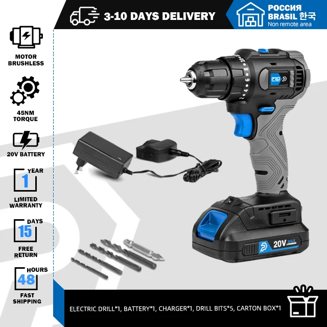 45NM Cordless Electric Screwdriver 20V Brushless Drill Mini Driver Power Tool Re - £272.14 GBP