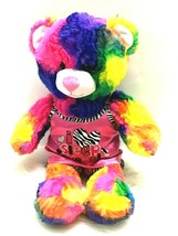 Build a Bear Rainbow Tropicolor Bear wearing Love Sleep Overs Outfit Plu... - £40.30 GBP