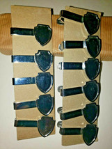 12 Vintage Shiny Chrome Shield Shape Tie Clasp Clips Unused NOS PB37 - £14.05 GBP
