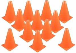 Safety Traffic Cone for Sports Training Cones Sign 12 Pieces Small 7&#39;&#39; Orange - £27.80 GBP