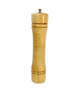 Hand Turned Artisan Wooden Pepper Mill Grinder 12&quot; x 2 1/2&quot; Maple Wood - £30.00 GBP