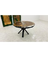 HANDI STONE Epoxy Round Table (Top and Base Both) Natural Wood Table, Wooden Off - $500.00