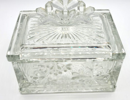 Luminarc Crystal Snowflake Art Glass Covered Bowl Candy Trinket Dish 5.5&quot; Wide - £31.93 GBP