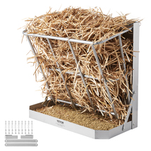 VEVOR Goat Hay Feeder 21 Gal 2-in-1 Wall-Mount Steel Tray Rack Sheep Horse - $55.99