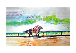 Betsy Drake Inside Track Horseracing 30 X 50 Inch Floral Comfort Floor Mat - £69.91 GBP