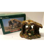 Trim A Home O Holy Night Nativity Manger Stable With Figures - $59.40