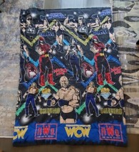 Vintage WCW NWO Wrestling Comforter Blanket 60x87 Hulk Hogan Macho Man Goldberg - £79.87 GBP