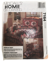 McCalls Sewing Pattern 7164 Home Decorating Biscuit Quilt Twin Full King Uncut - £3.11 GBP