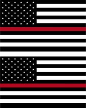 Pair of Firefighter Thin Red Line reflective American Flag Decals 3.75x ... - £4.65 GBP