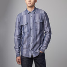 NWT Thoughts 4 Threads Men&#39;s Large &quot;Austin&quot; Snap Front Blue Flannel Shirt - £37.06 GBP