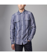 NWT Thoughts 4 Threads Men&#39;s Large &quot;Austin&quot; Snap Front Blue Flannel Shirt - £37.02 GBP