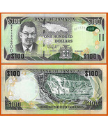 10 notes - Jamaica P95, $100, Sir Donald Sangster / Dunn&#39;s River falls, ... - $25.00