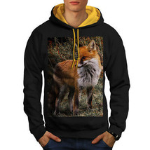 Wellcoda Flaming Hunter Fox Mens Contrast Hoodie, Clever Casual Jumper - £31.46 GBP
