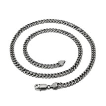 Vintage 6mm Curb Cuban Chain Punk Stainless Steel Men&#39;s Necklace Choker Jewelry - £16.41 GBP