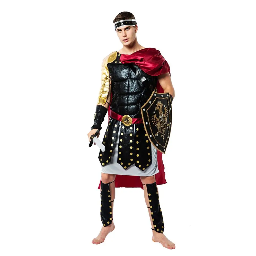 Eraspooky Medieval Roman Royal Knight Warrior Cosplay  Costume For Men Adult Car - £114.57 GBP