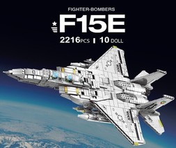 Military MOC Building Blocks Set for F15E Jet Fighter Plane Brick DIY Model Toys - £93.85 GBP
