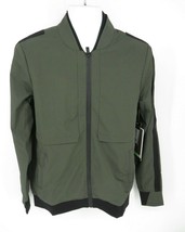 Blanc Noir Mens Layering Green Bomber Jacket S - £37.38 GBP