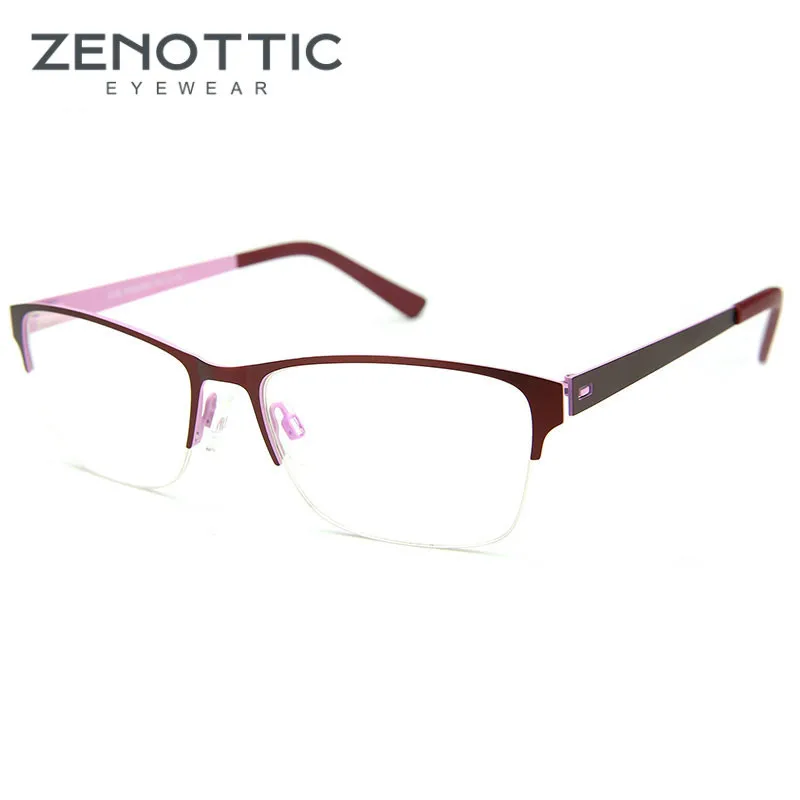 ZENOTTIC  Gles Fe Men Ultra-light Half Rim Square Optical Spectacles Women Busin - £148.67 GBP