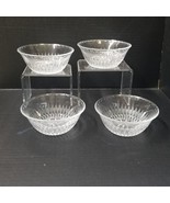 4 Glass Bowls Clear Starburst Bowl Set Ribbed Fancy Dinner - £10.30 GBP