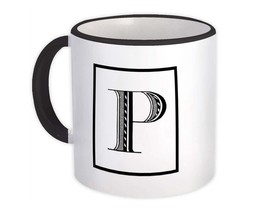 Monogram Letter P : Gift Mug Name Initial Alphabet ABC - £12.49 GBP+
