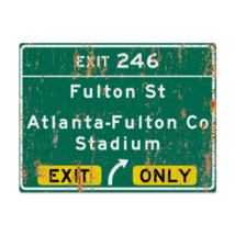 Retro Atlanta-Fulton Co. Stadium Highway Metal Sign - £18.94 GBP+