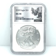 2020 S$1 Silver American Eagle 1 Oz. 999 Fine Silver NGC MS70 - $74.24