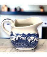 Vintage Enoch Wedgwood Tunstall Royal Homes of Britain Creamer Blue &amp; White - $10.39