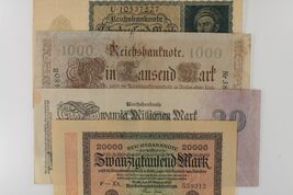 1910-1923 Germany 4-Note Set // Empire &amp; Republic // 1000 to 20 Million ... - $49.50