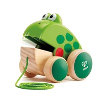 Hape Frog Pull-Along | Wooden Frog Fly Eating Pull Toddler Toy, 4.6 x 3.3 x 3.8  - £17.57 GBP