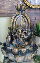 Hindu Elephant God Ganesha On Lotus Throne Backflow Cone Incense Burner Figurine - £23.44 GBP