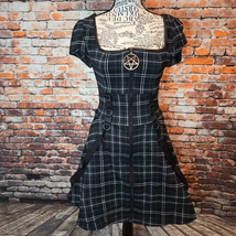 Killstar Ash and Black Goth Lolita Tartan Dress with Straps Small - £46.93 GBP