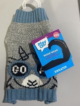 PlayOn Dog Grey Blue “Goat” Sweater Size XXS Back 7-8” Girth 10-11” Neck... - £6.33 GBP