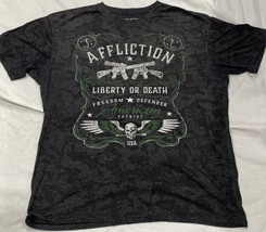 Affliction Freedom Defender T Shirt Men&#39;s 3XL USA  American Patriot Skul... - £21.27 GBP