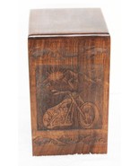 Outright Natural Rosewood Wood Cremation Burial Urn ~ Hand Carved Motorc... - $49.99
