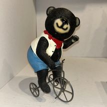Bear Riding On A Tricycle Home Decor Cutesy Unique Resin Figurine 10” Ta... - $47.51