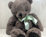 Animal Adventure 2017 taupe brown gray 16&quot; plush teddy bear mint green b... - $15.58