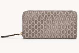 Fossil Tara Logo Zip Clutch Taupe Tan SL8223939 Purse Signature Wallet NWT FS - £31.65 GBP