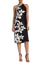 Trina Turk Sz 4 Midi Roe Dress Black Ivory Halter Shift Sundress $298! NEW! - £26.46 GBP