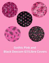 Gothic Pink &amp; Black CGM Covers, Dexcom G7, Libre 3, Libre 2, Style Pack - $12.99