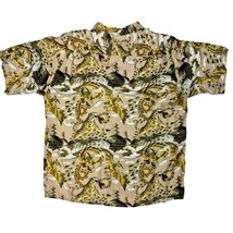 Vtg 80s 90s Pineapple Connection 100% Rayon Dragon/Tiger/Eagle  Button U... - $43.56