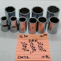 10 Craftsman 1/2&quot; Dr V &amp; G Series 12 Pt Sockets - 1&quot; to 7/16&quot; SAE - $34.98