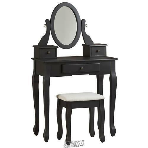 Signature Design By Ashley BLACK Chic Vanity Beveled Swivel  Mirror & Stool Set - $151.99