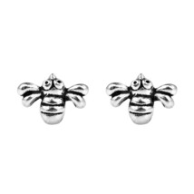 Petite Adorable Bumble Bee .925 Silver Stud Earrings - £8.55 GBP