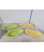 Set of 4 Ice Cream Sundae Dishes Banana Boat 9.5&quot; Green Yellow Serving T... - $34.24 CAD
