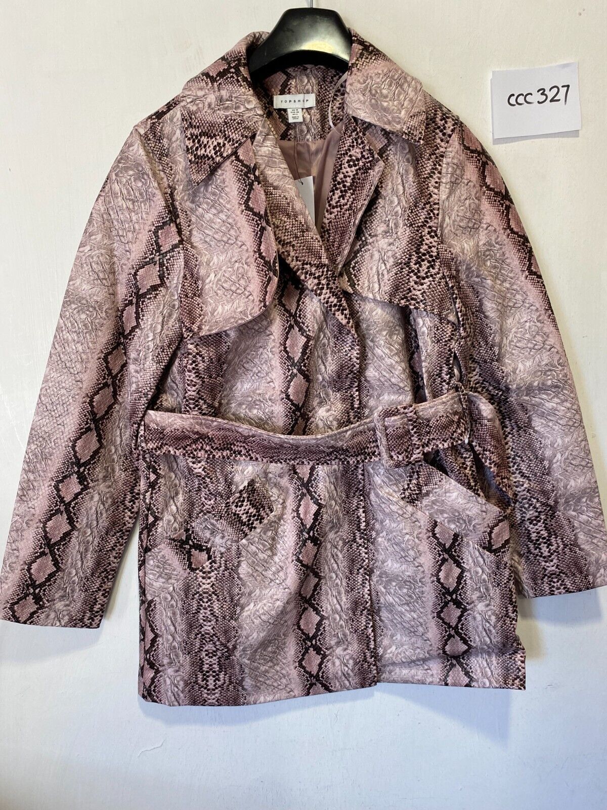 Snakeskin coat topshop sale