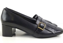 CLARKS Tealia Maye Loafer Pump Women Size 9.5 Black Kilt Fringe Patent L... - $39.50