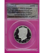 2014 P PR 70 Silver John Kennedy Half Dollar ANACS Certified Authentic S... - $82.04 CAD
